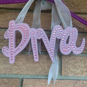 Pink Diva Wall Decor with Rhinestones